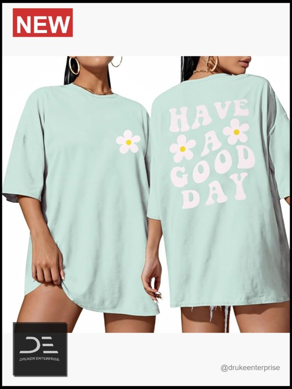 Oversized Crewneck Short Sleeve Graphic T-Shirt for Women